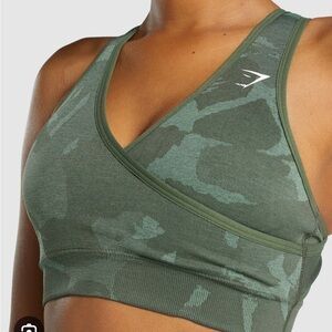 Gymshark Adapt Camo Sports Bra Savanna Green